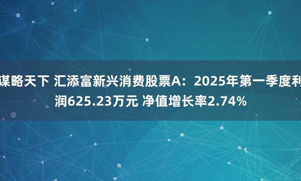 谋略天下 汇添富新兴消费股票A：2025年第一季度利润625.23万元 净值增长率2.74%