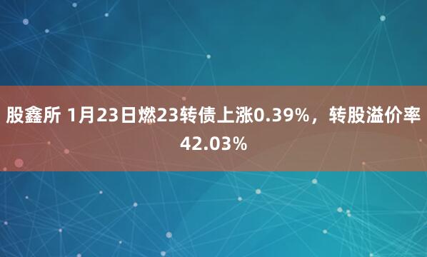 股鑫所 1月23日燃23转债上涨0.39%，转股溢价率42.03%